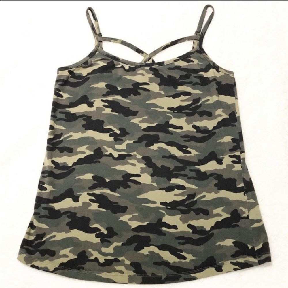 🔴 2/$20 Loralette Camo Strappy Cami Camisole Tank Top 1X fits like large